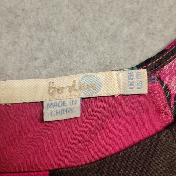 Boden Size 4R Women's Dress Pink Floral Faux Wrap Jersey Knee Length‎ Stretch - Picture 6 of 13